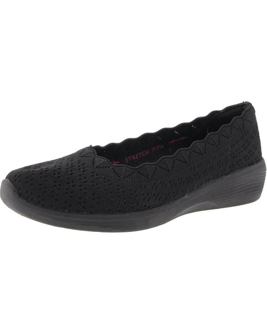 Skechers Black Memory Foam Knit Ballet Flats