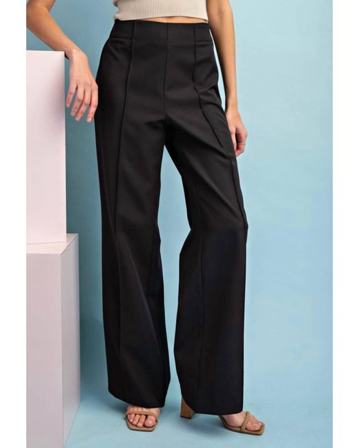 Eesome Black Casual Wide Leg Trouser