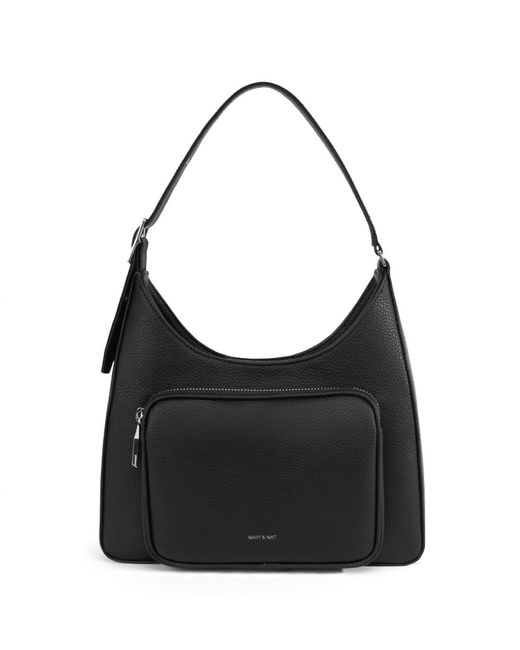 Matt & Nat Black Palm Lg Vegan Shoulder Bag