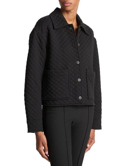 Vince Black Quilted Collared Jacket