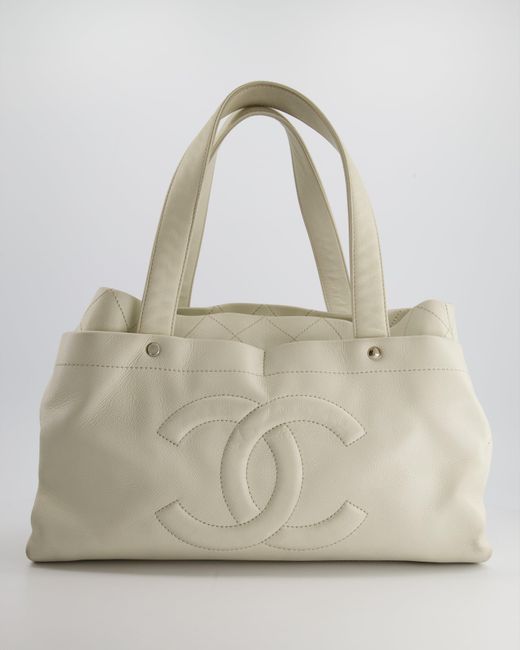 Chanel Natural Ivory Ultimate Executive Shopper Tote Bag