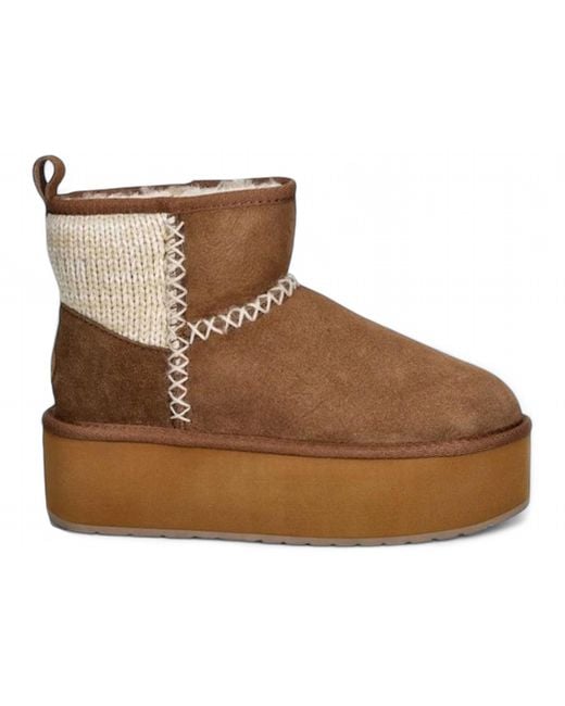 EMU Brown Stinger Knit Flatform Boot