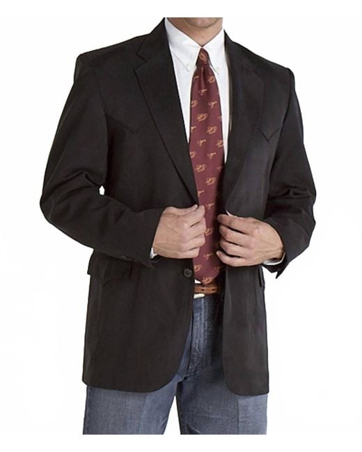 Circle S Black Houston Solid Micro-Suede Suit Jacket for men