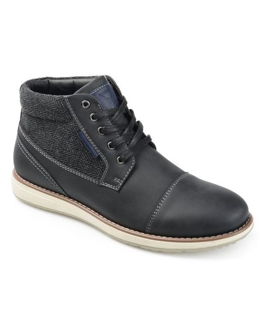 Vance Co. Blue Jones Cap Toe Ankle Boot for men