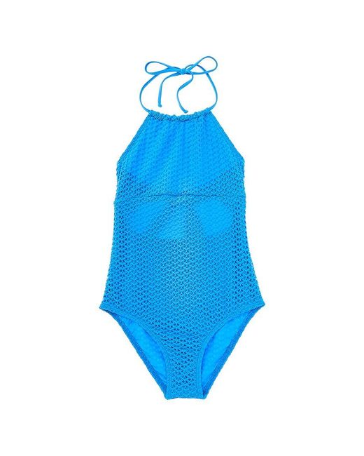 Splendid Blue Fishnet One-Piece