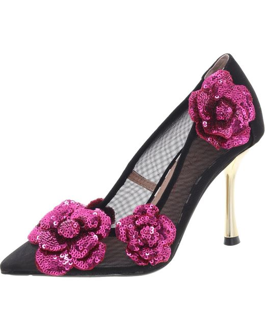 Betsey Johnson Pink Rossa Embellished Mesh Pumps