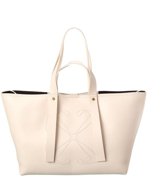 Off-White c/o Virgil Abloh Natural Off- Day Off Medium Leather Tote
