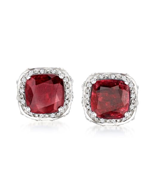 Ross-Simons Red Sapphire And . White Topaz Double-frame