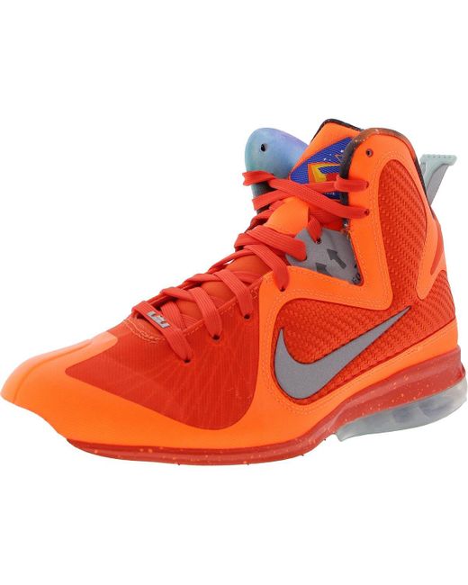 Nike Orange Lebron Ix Lace-Up Running & Training Shoes for men