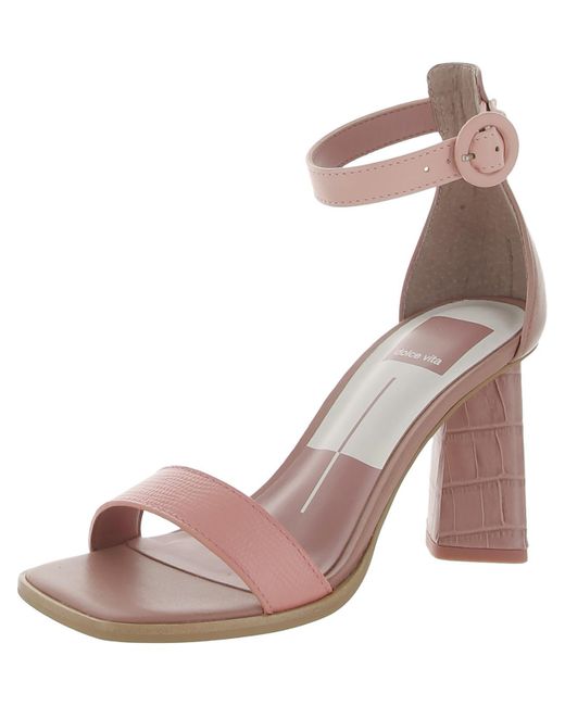 Dolce Vita Pink Leather Ankle Strap Heels