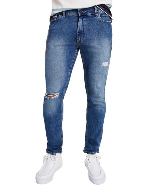 Sun & Stone Blue Matthew Denim Slim Jeans for men
