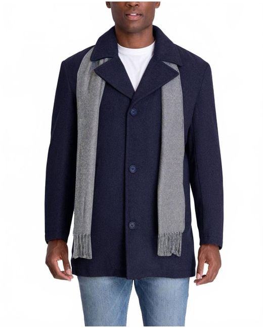 London Fog Blue Amity Single Breasted Wool Jacket for men