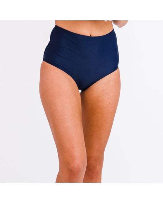 Calypsa Blue Full Coverage High Waisted Bikini Bottom
