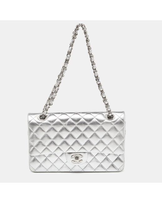 Chanel Metallic Quilted Leather Medium Classic Double Flap Bag