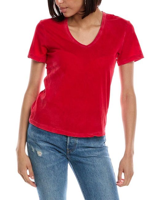 Cotton Citizen Red Standard V-neck T-shirt