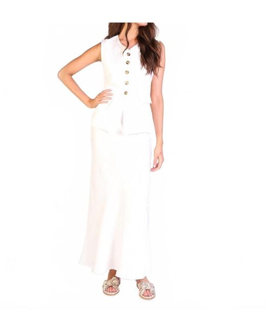 Lalavon White Lucia Midi Skirt