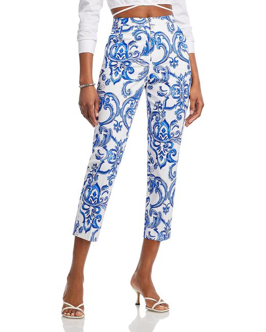 L'Agence Blue Cropped High Rise Ankle Pants