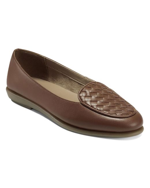 Aerosoles Brown Brielle Faux Leather Slip On Loafers