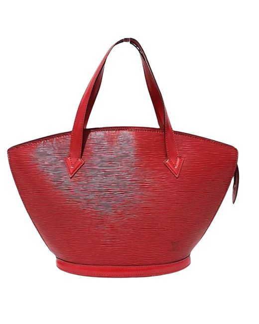 Louis Vuitton Red Saint Jacques Leather Tote Bag (pre-owned)