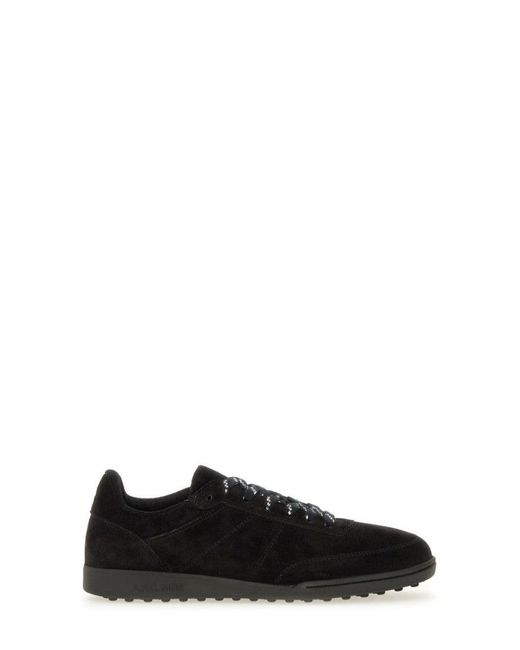 A.P.C. Black Low-Profile Cowhide Leather Sneakers With Textured Sole for men