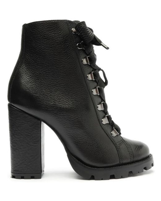 SCHUTZ SHOES Black Leather Pull On Booties