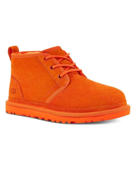 UGG Neumel Suede Shearling Casual Boots in Orange | Lyst