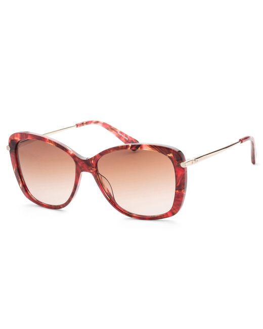 Longchamp Pink 56mm Marble Brown Sunglasses