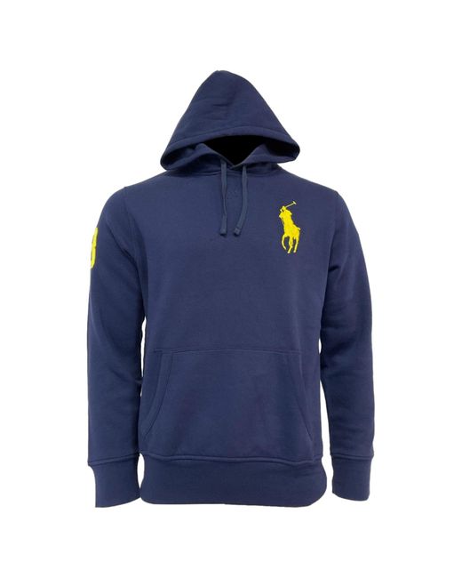 Polo Ralph Lauren Blue Logo Hoodie Cotton for men