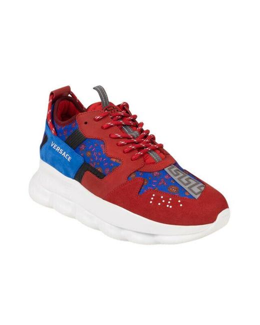 Versace 'barocco' Chain Reaction Sneakers Shoes - /blue for men