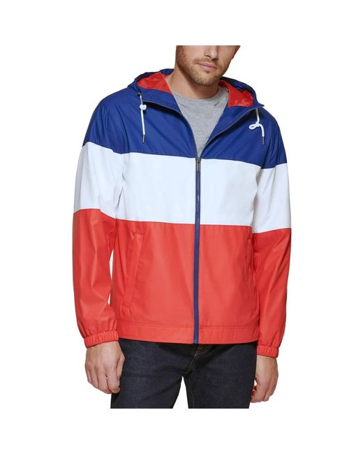 Club Room Red Bomber Jacket With Hoodie for men