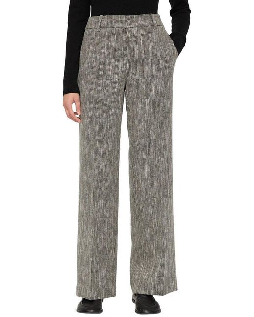 Lafayette 148 New York Gray Sullivan Linen & Wool-Blend Utility Pant