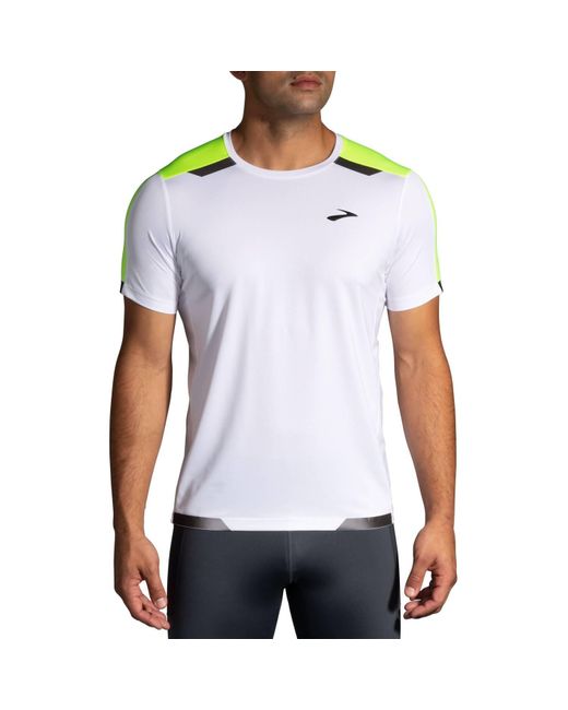 Brooks Men's White Run Visible Short Sleeve Tee