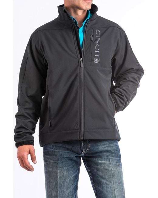 Cinch Black Classic Bonded Softshell Logo Jacket for men