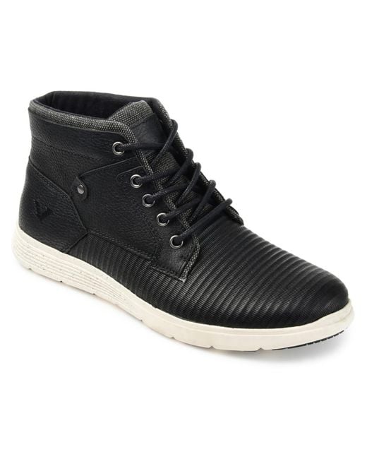 Territory Black Axel Leather Lifestyle Casual And Fashion Sneakers for men