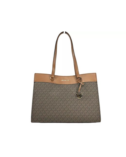 Michael Kors Black Jet Set Large Pocket Tote Bag Brown