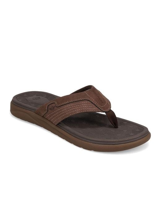 Dockers Men's Brown Cabana Casual Nubuck Thong Flip Flop Sandal