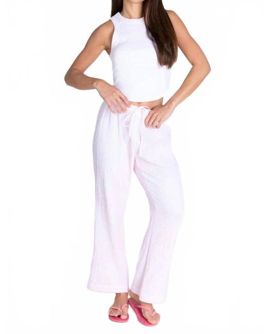 Lamade White Highland Ave Crop Beach Pants