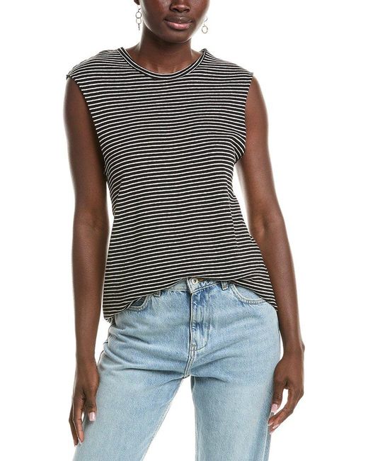 Officine Generale Gray Officine Generale Tank Linen-blend T-shirt