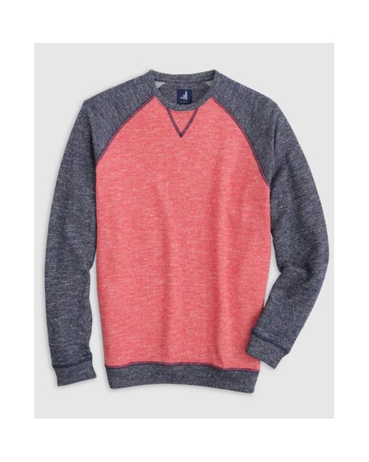 Johnnie-o Pink Dan Colorblock Crewneck Sweatshirt for men