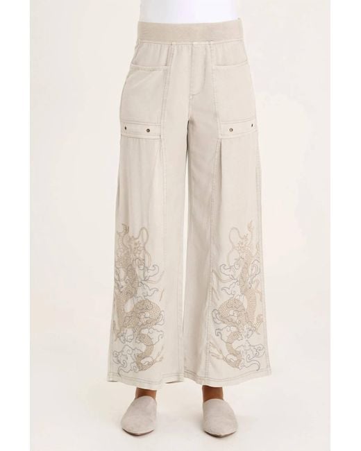 XCVI Natural Pheodora Embroidered Pant