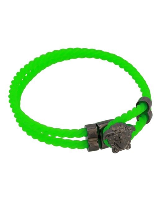 Versace Green Medusa Rubber Rope Bracelet