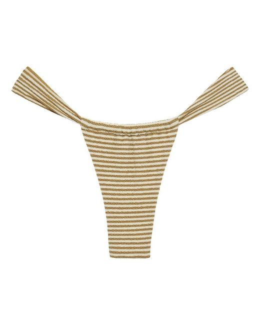 Montce Metallic Neutrals Neutral Stripe Sandra Bikini Bottom