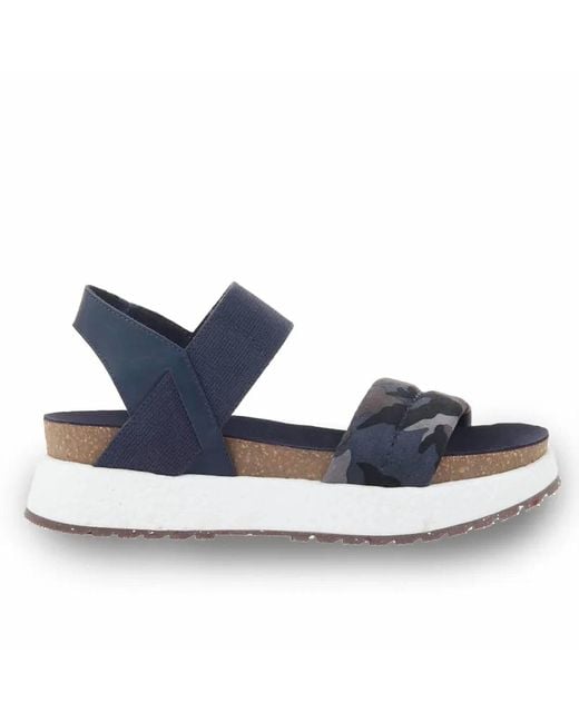 Otbt Blue Libra Wedge Sandals