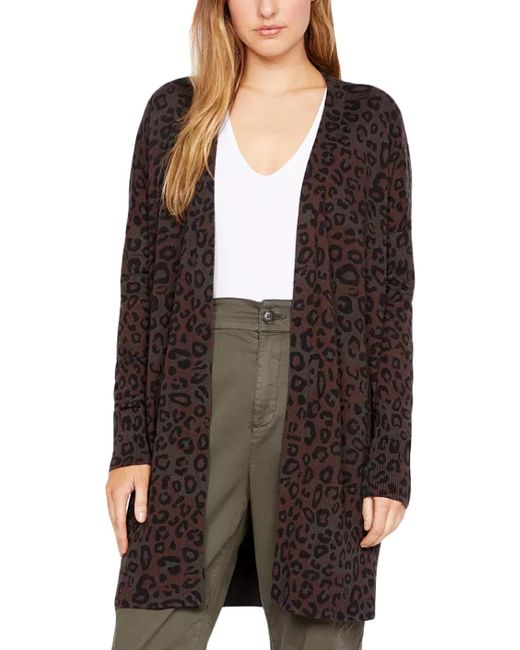 Sanctuary Black Camouflage Open Front Cardigan Sweater