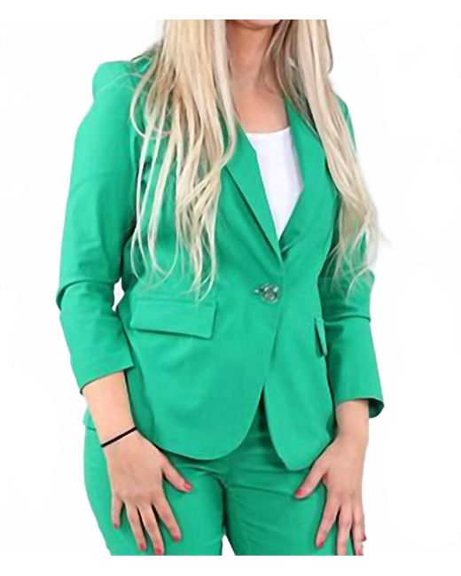 Michael Tyler Green Single Breasted Blazer