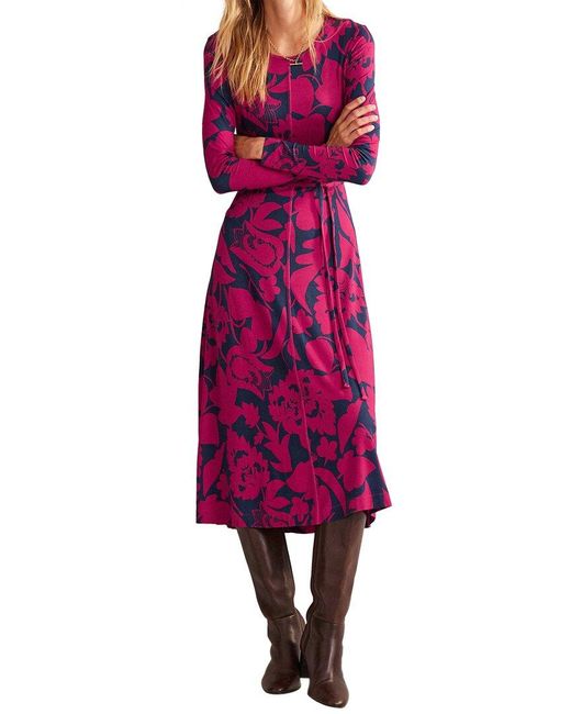Boden Purple Lucy Jersey Midi Dress