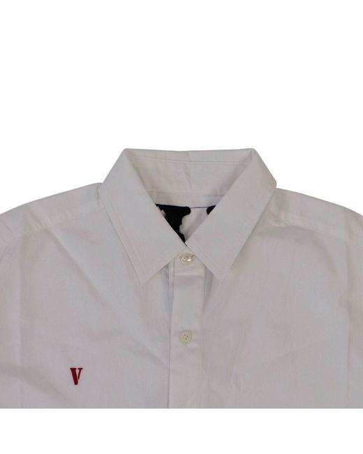 Vlone(GOAT) Gray & Red V Long Sleeve Button Down Shirt for men