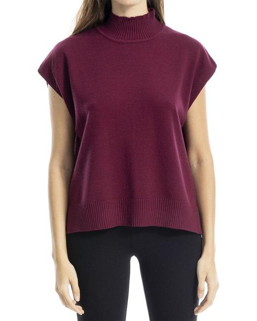 Max Studio Purple Mock Neck Sweater