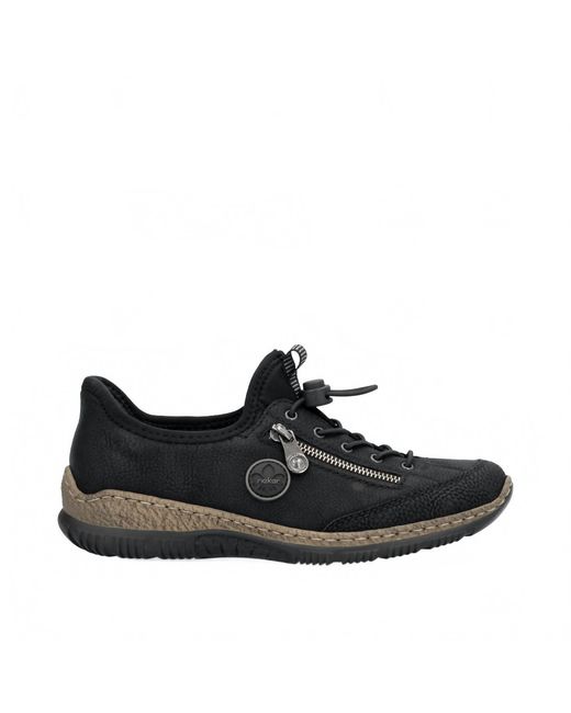 Rieker Black Flat Heeled Sneaker
