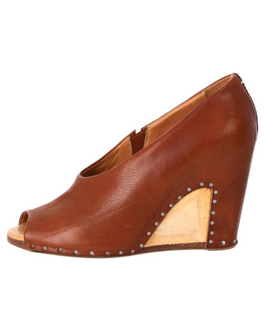 Maison Margiela Brown Open-Toe Piped Wedge